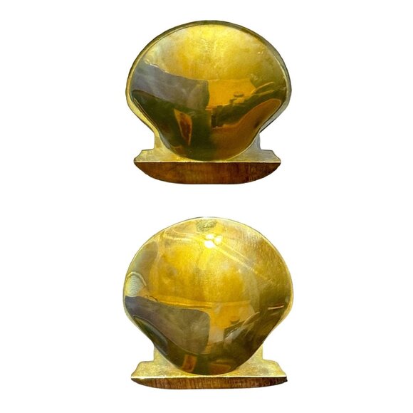 Vintage Solid Brass Shell Bookends Initial "H" - Picture 10 of 14